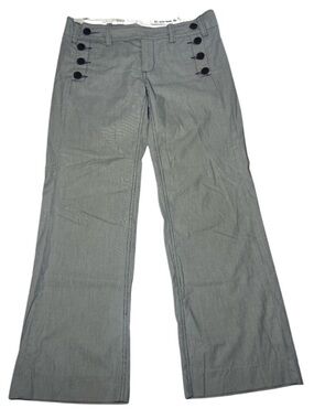 G1 Sailor Goods Women’s Size 4 Gray Sailor Pants Buttons Pinstripes Straight Leg